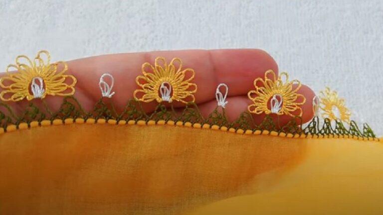 Havalı Kır Çiçekleri İğne Oyası Modeli