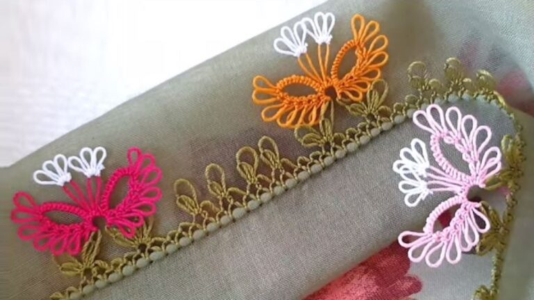 İç Açan Bahar Kelebekleri İğne Oyası Modeli