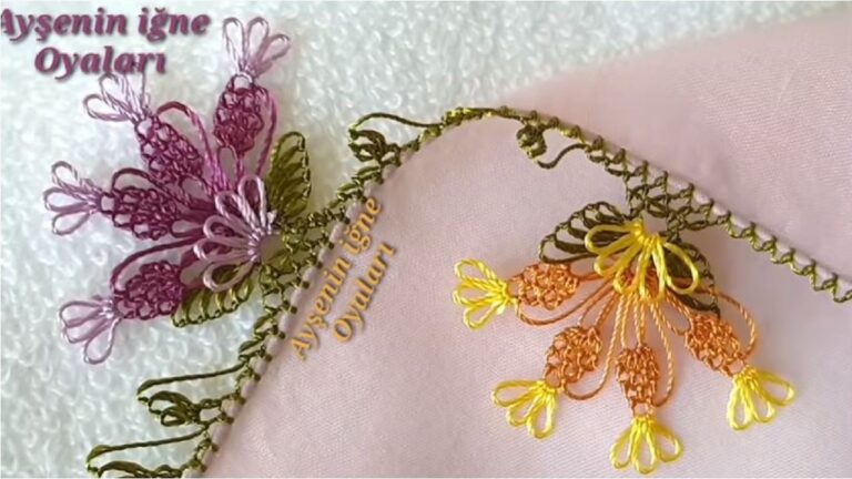 Renkli Geniş Gösterişli İğne Oyası Modeli