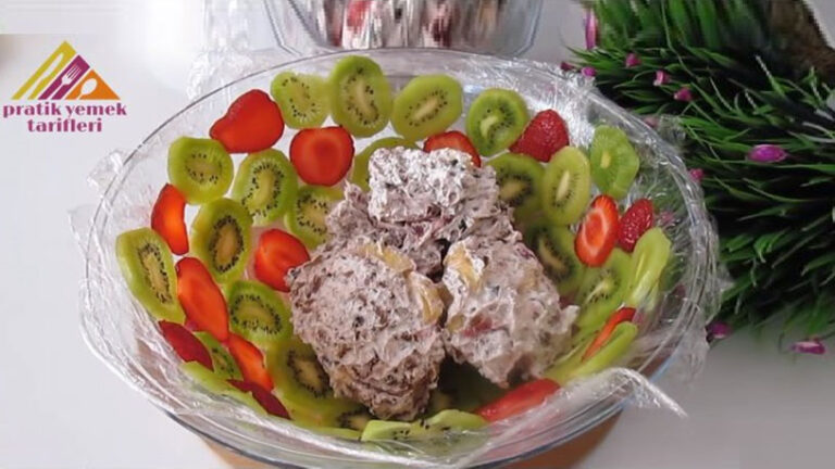 Pişirmeden Her Mevsime Uygun Taze Meyvelerden Kubbe Pasta Tarifi